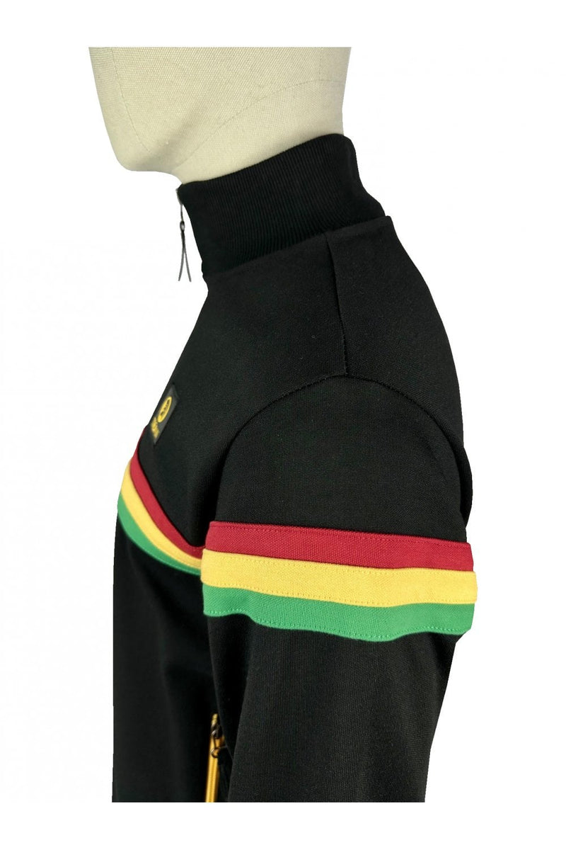 Trojan Retro Stripe Track Top TR/9002 Black
