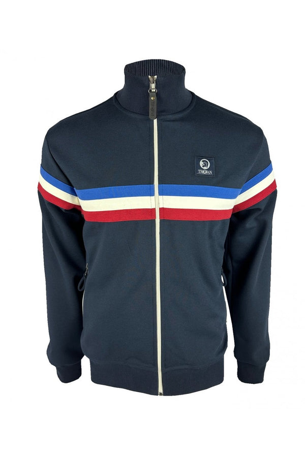 Trojan Retro Stripe Track Top TR/9002 Black