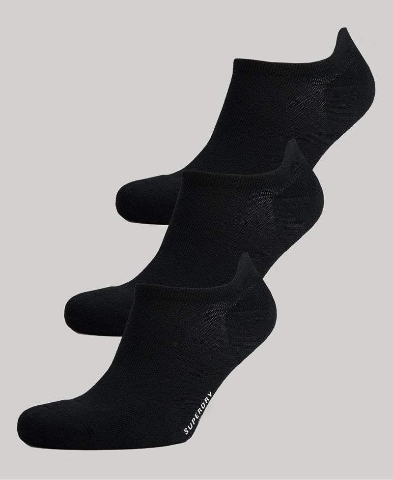 Superdry Unisex Organic Cotton Trainer Sock 3 Pack - BLACK