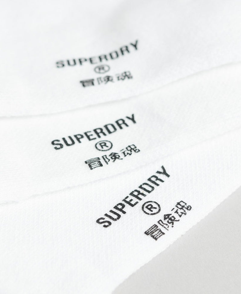 Superdry Unisex Organic Cotton Trainer Sock 3 Pack - OPTIC White
