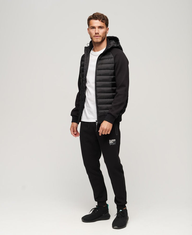 Superdry Hooded Storm Hybrid Padded Jacket - BLACK