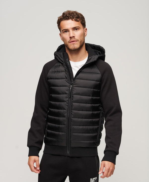 Superdry Hooded Storm Hybrid Padded Jacket - BLACK