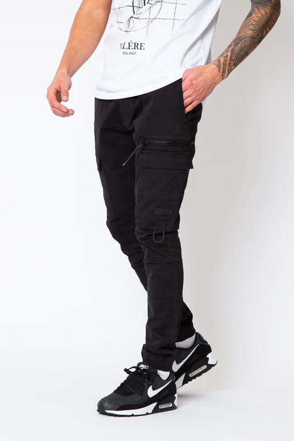 Valere Polsino Technical inspired cargo pant BLACK