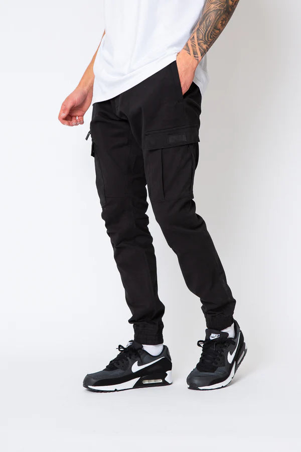 Valere Milano Classic cuffed cargo styling Nuovo in BLACK