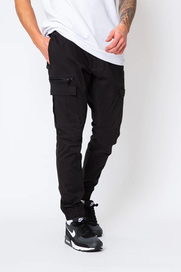 Valere Milano Classic cuffed cargo styling Nuovo in BLACK