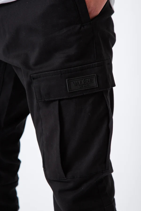 Valere Milano Classic cuffed cargo styling Nuovo in BLACK