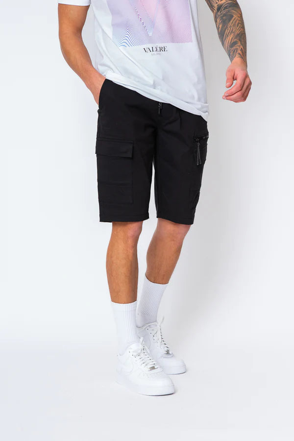 Valere Milano Polsino Technical inspired cargo short - BLACK