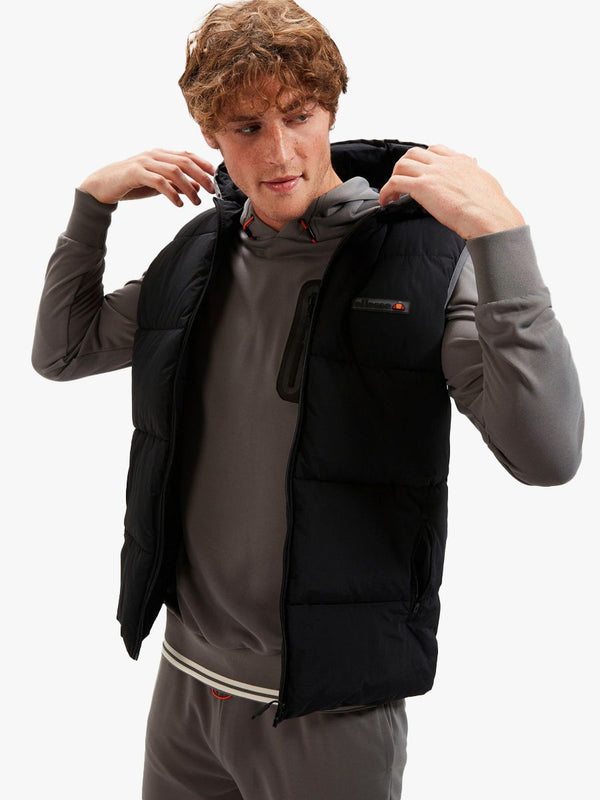 Ellesse Vincolo Padded Hooded Gilet In Black