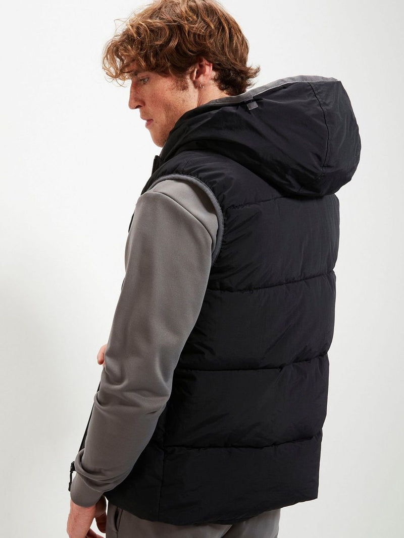 Ellesse Vincolo Padded Hooded Gilet In Black