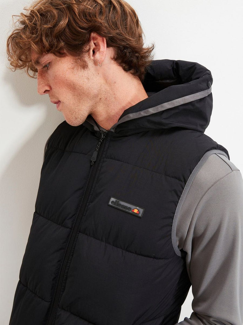 Ellesse Vincolo Padded Hooded Gilet In Black