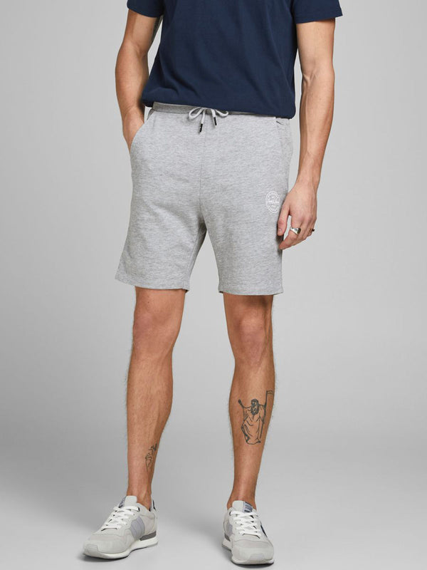 Jack & Jones Shark Mens Cotton Jersey Sweat shorts in Light Grey