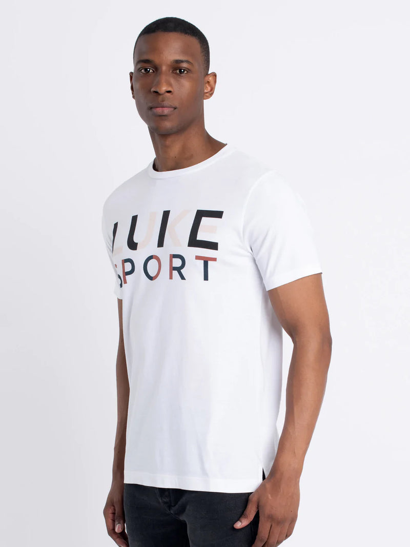 LUKE SPORT mutli coloured print Lst Print Tee WHITE