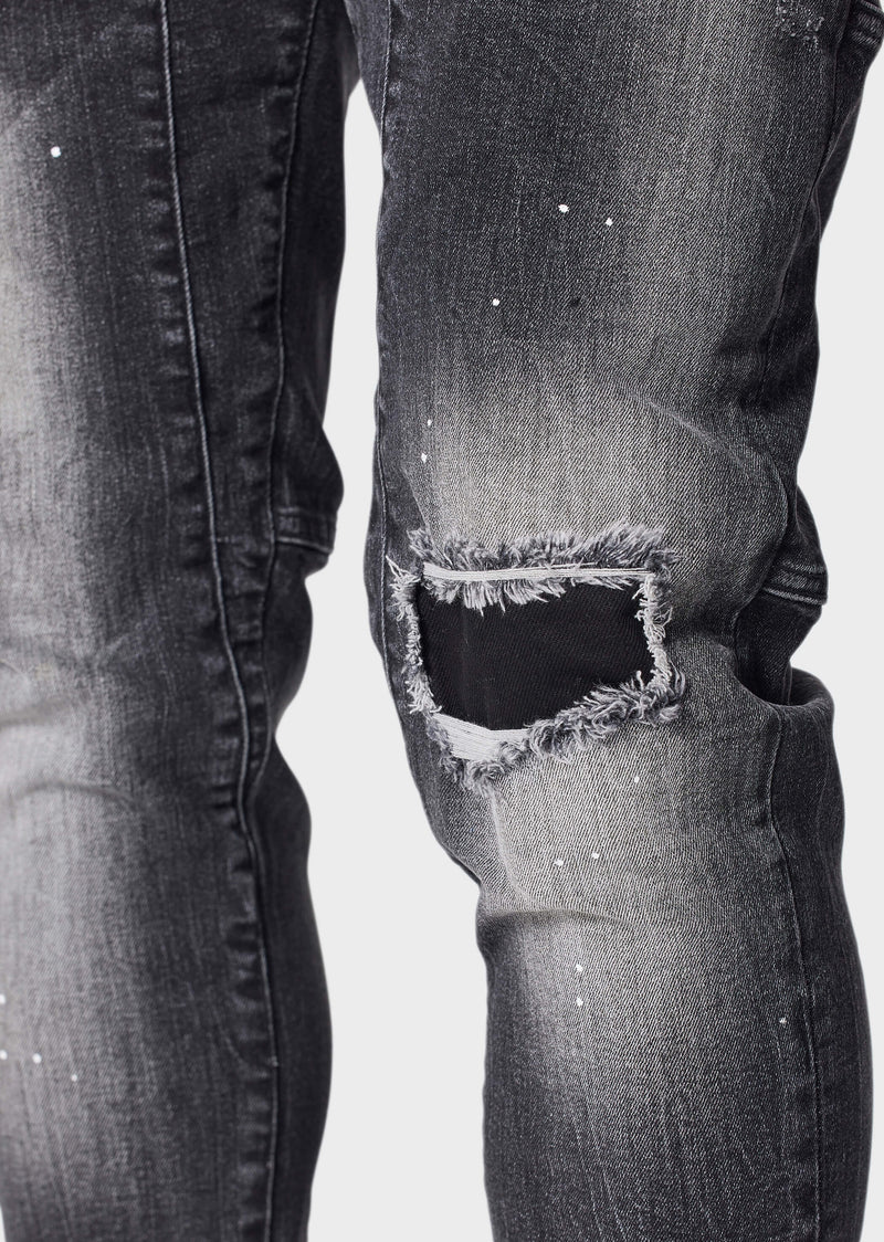 883 Police Moriarty ZAK 875 Slim Fit Jeans WASHED BLACK