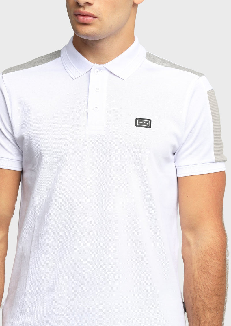 883 Police Twilled Mens 100% Cotton Polo shirt in White