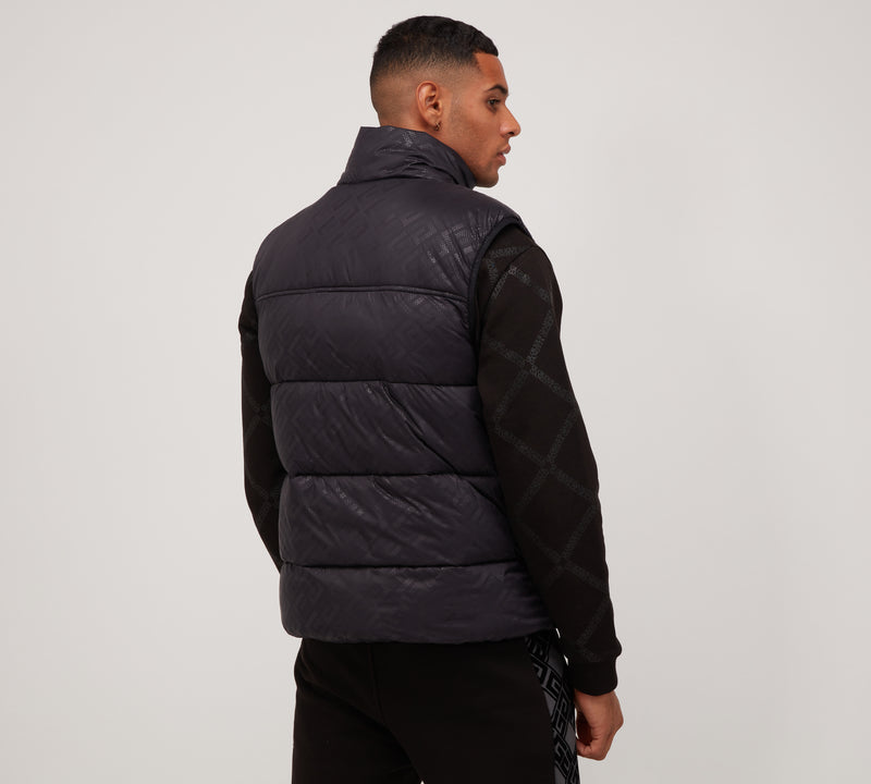 Glorious Gangsta Logo Aziri Mens Designer Gilet BLACK