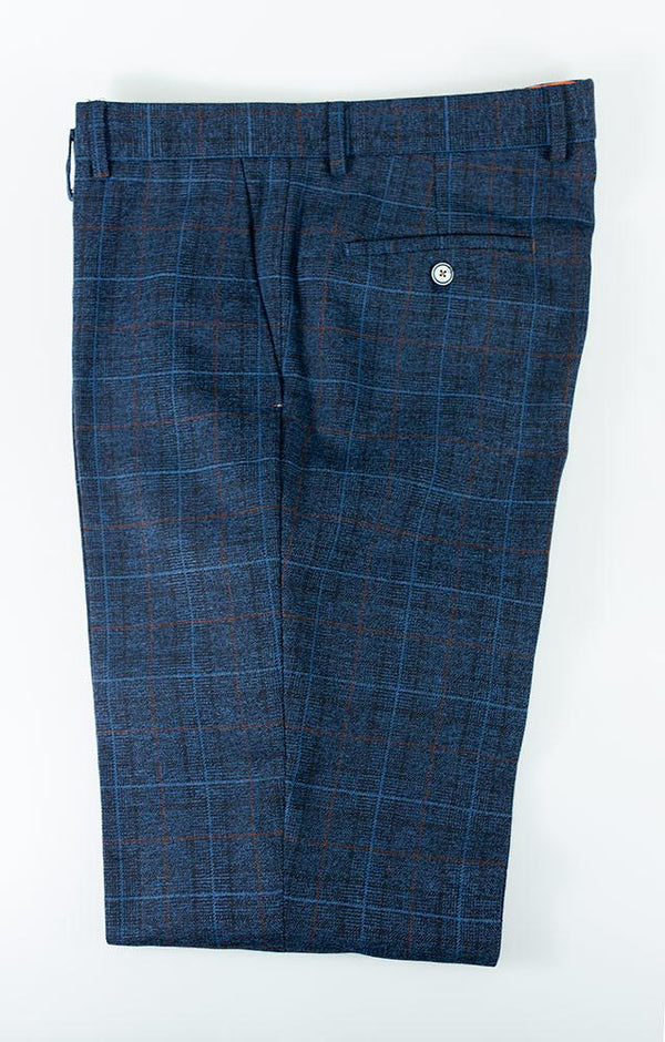 House of Cavani Cody Slim Fit Trousers In Navy Blue