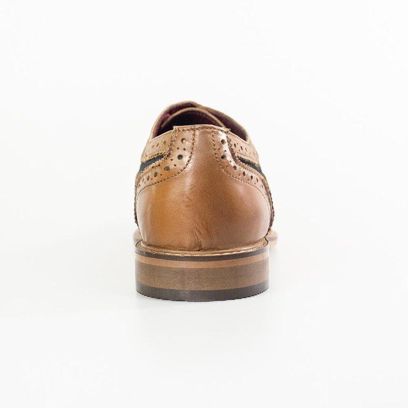 House of Cavani Ellington navy quarter lace up front with Goodyear welt leather sole