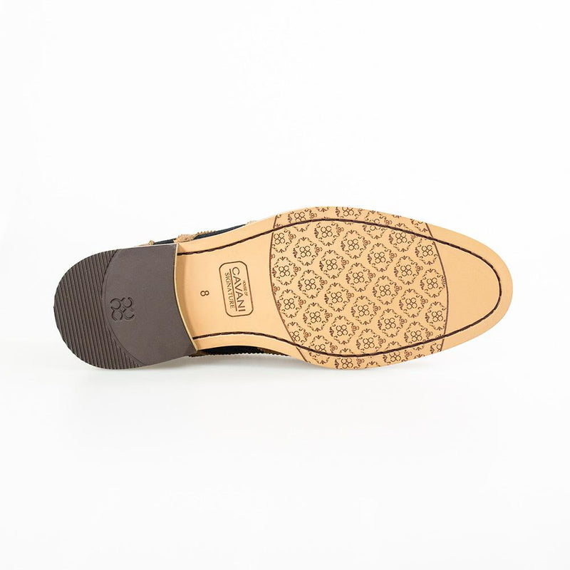 House of Cavani Ellington navy quarter lace up front with Goodyear welt leather sole