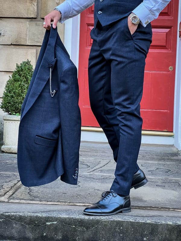 House of Cavani Caridi Slim Fit Trousers - NAVY