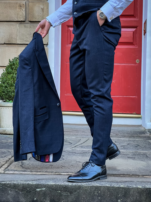 House of Cavani Caridi Slim Fit Trousers - NAVY