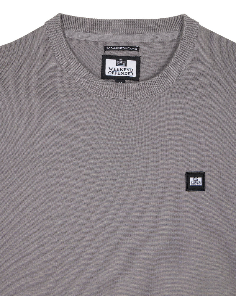 Weekend Offender Lima Knitted Crew Neck Sweater DRIZZLE