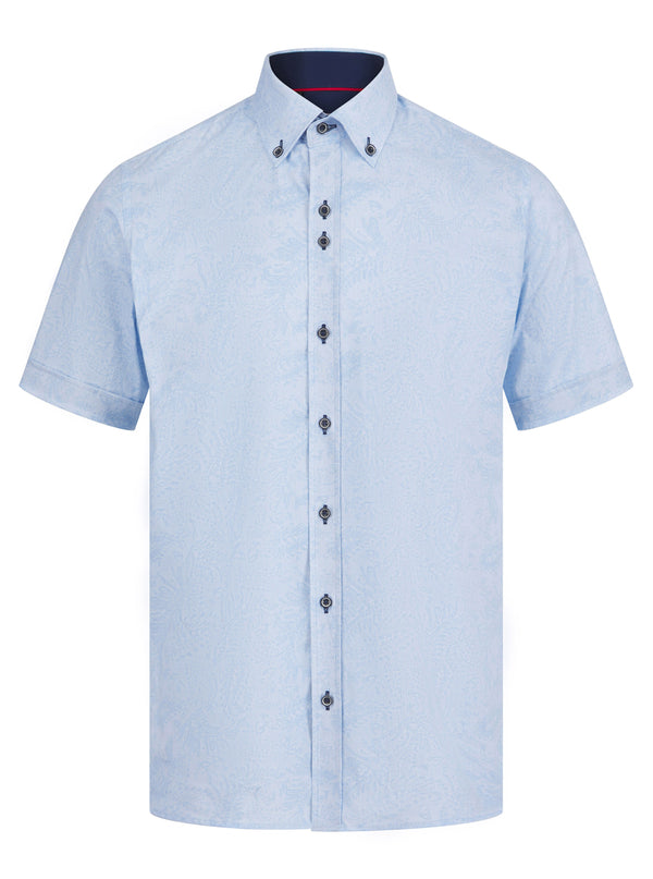 Spectre Luxury Tailored Fit Short Long Sleeve Shirt Luca Sky Blue