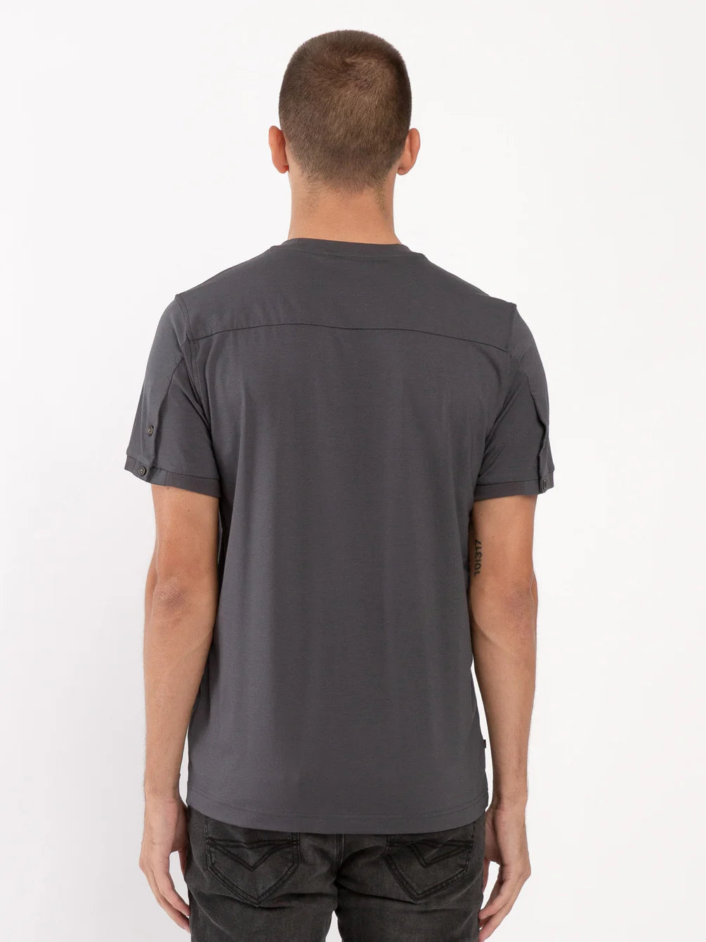 Luke essential crew neck t-shirt black lion rivet Shanghai - CHARCOAL