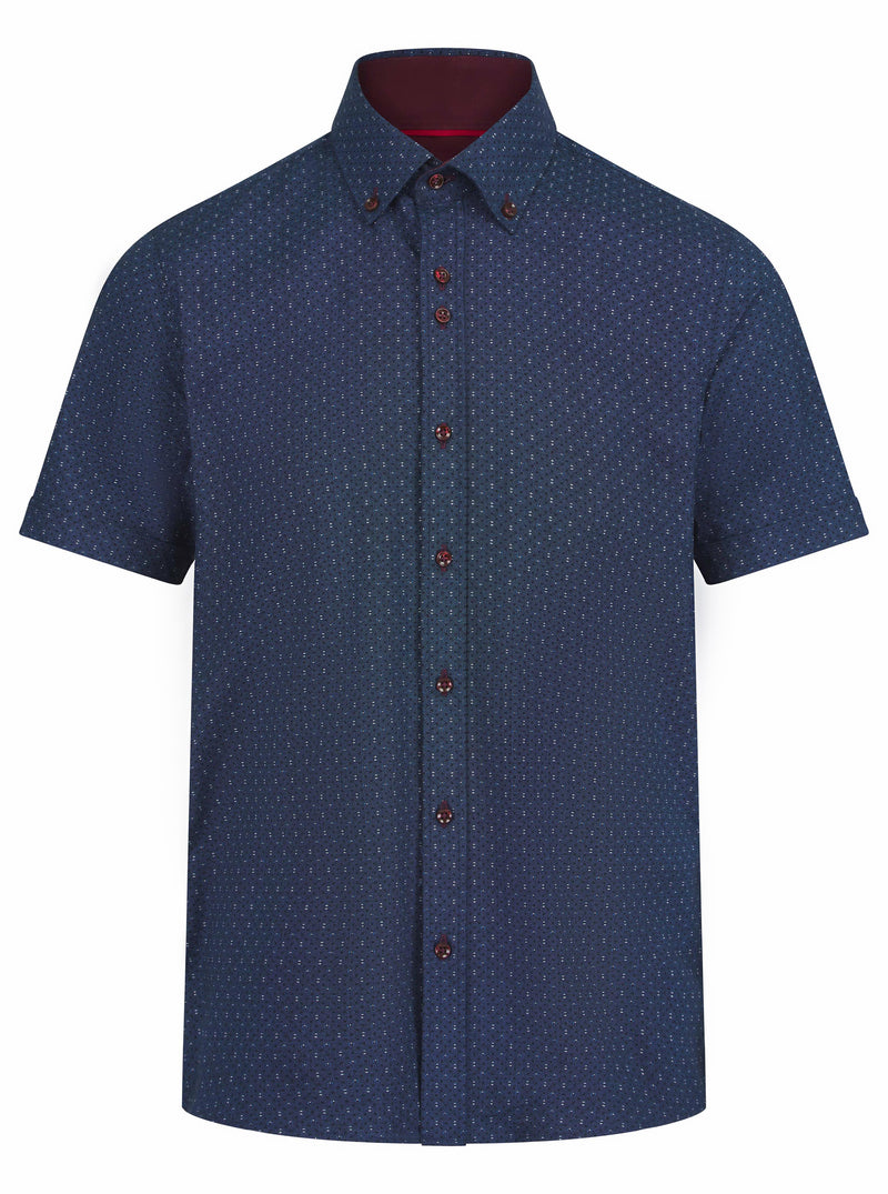 Spectre Luxury Tailored Fit Short Sleeve Shirt Matteo NAVY