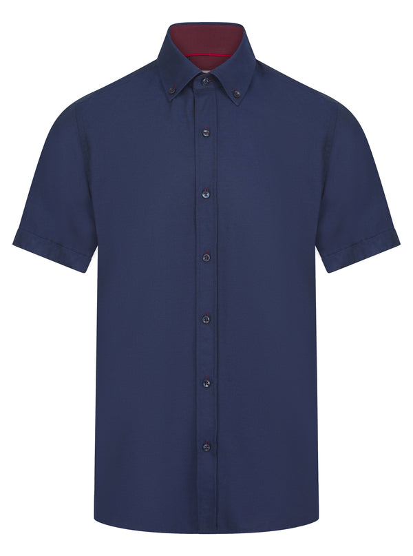 Spectre Luxury Tailored Fit Short Sleeve Shirt Noel NAVY