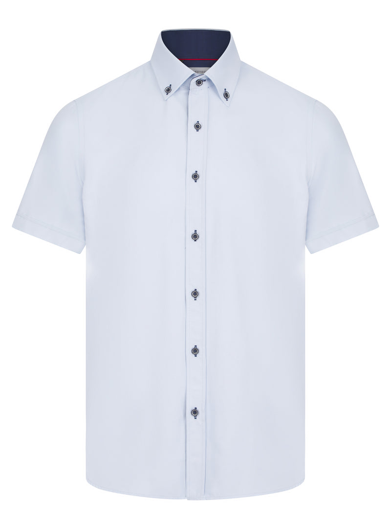 Spectre Luxury Tailored Fit Short Sleeve Shirt SKY BLUE
