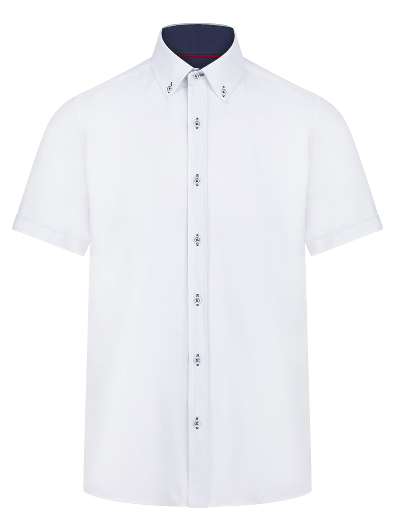 Spectre Luxury Tailored Fit Short Sleeve Shirt Noel WHITE