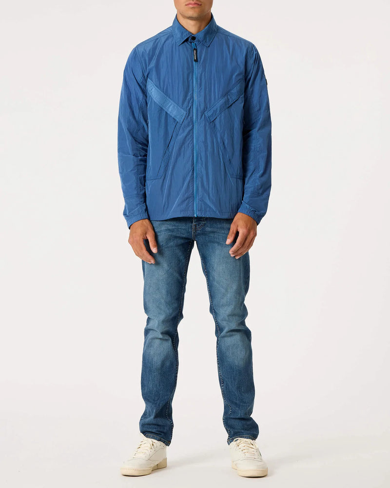 Weekend Offender Arrow Highway Shaped Pocket Over-shirt -  DEEP BLUE