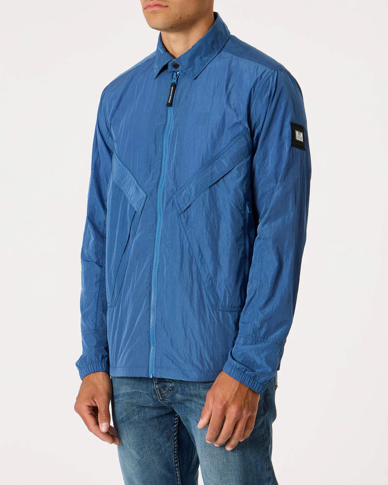 Weekend Offender Arrow Highway Shaped Pocket Over-shirt -  DEEP BLUE
