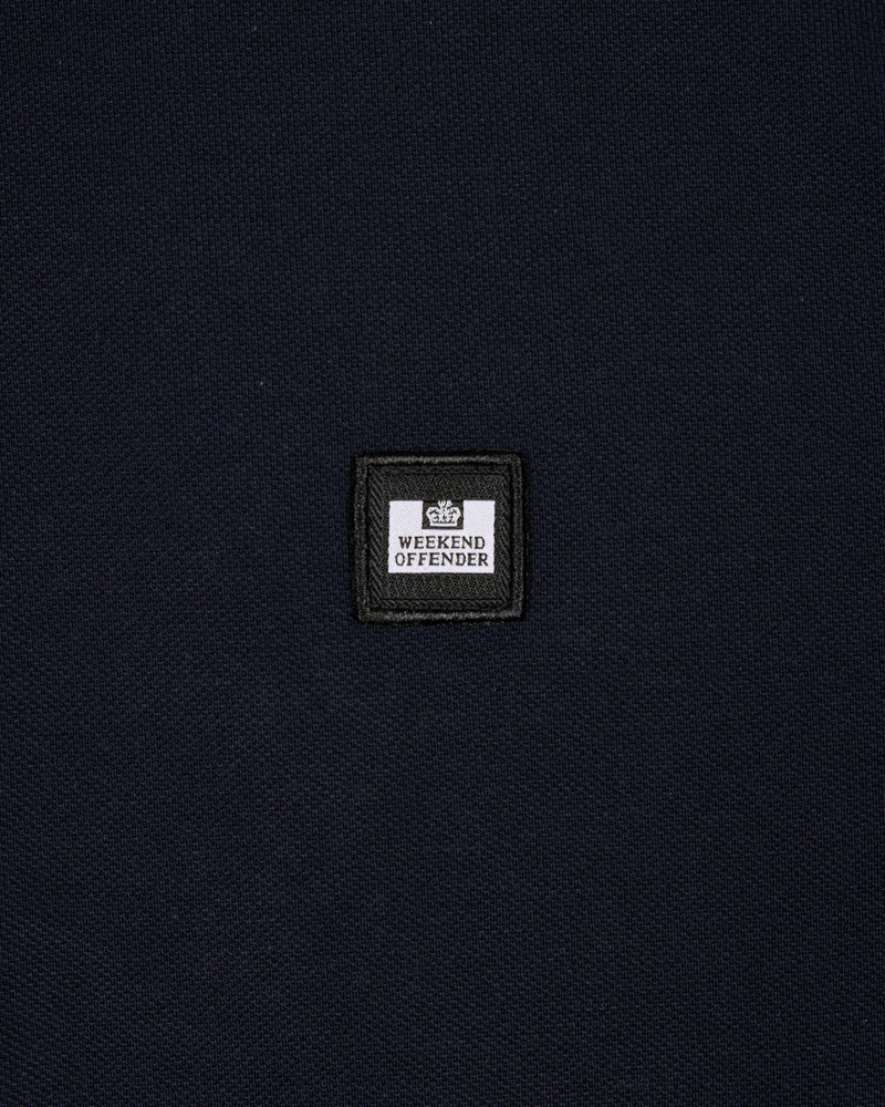 Weekend Offender Long Sleeve Check Collar Polo Tavarez - NAVY