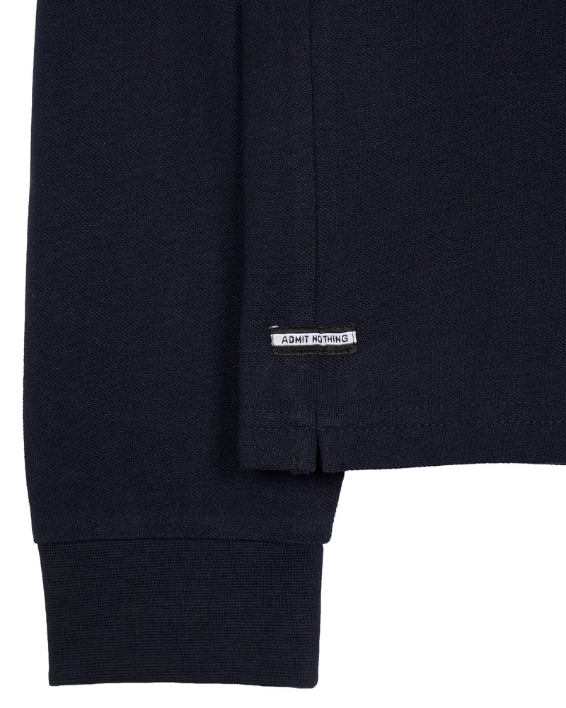 Weekend Offender Long Sleeve Check Collar Polo Tavarez - NAVY