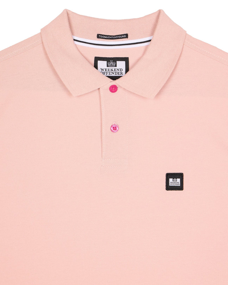 Weekend Offender Caneiros Badge Polo shirt - ROSEWATER