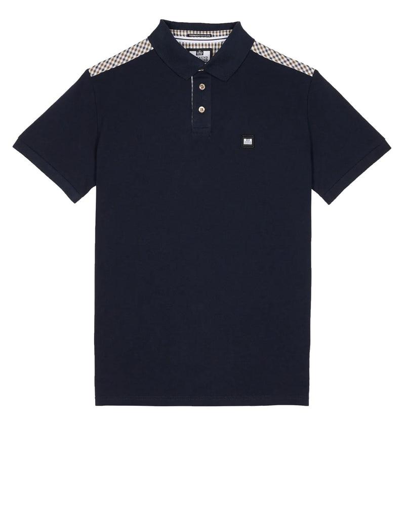 Weekend Offender Jacobs House Check detail polo shirt - NAVY