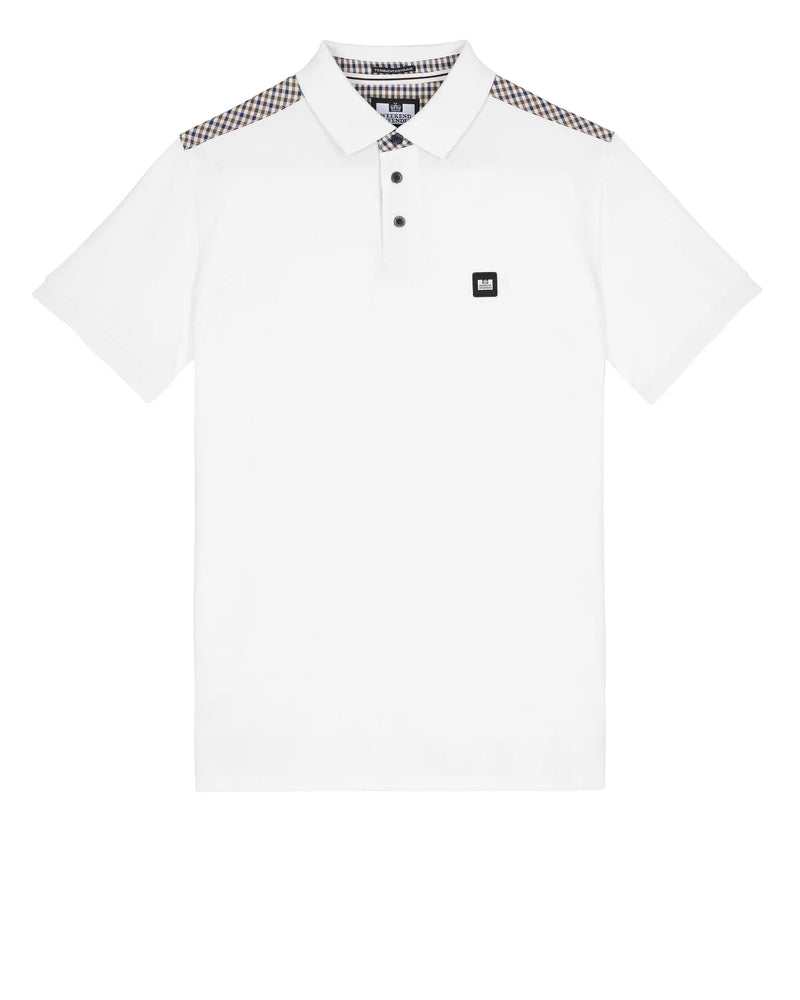 Weekend Offender Jacobs House Check detail polo shirt - WHITE