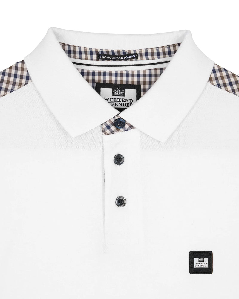 Weekend Offender Jacobs House Check detail polo shirt - WHITE