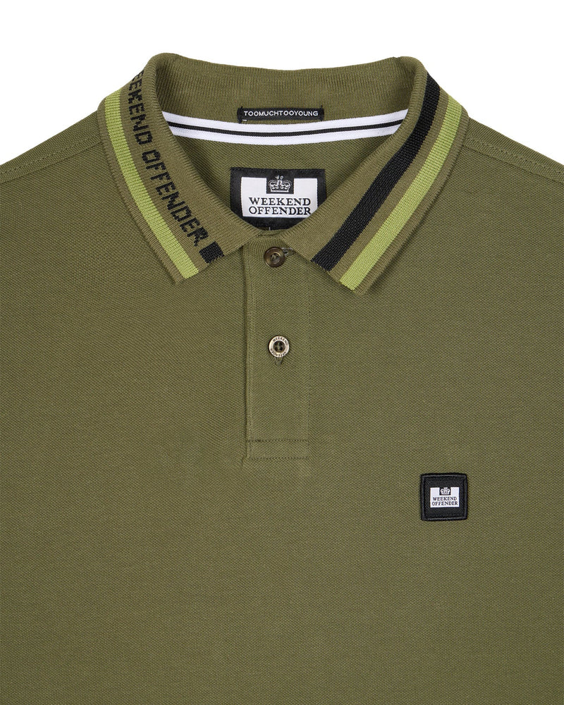 Weekend Offender Jennings collar 100% cotton pique polo Shirt BONSAI