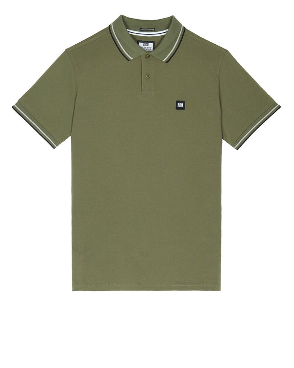 Weekend Offender Sterling Stripe and tipped polo Shirt NAVY