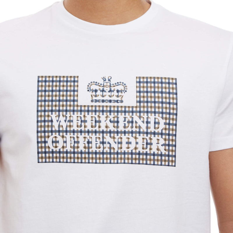 Weekend Offender Shevchenko Check Classic Tee - WHITE