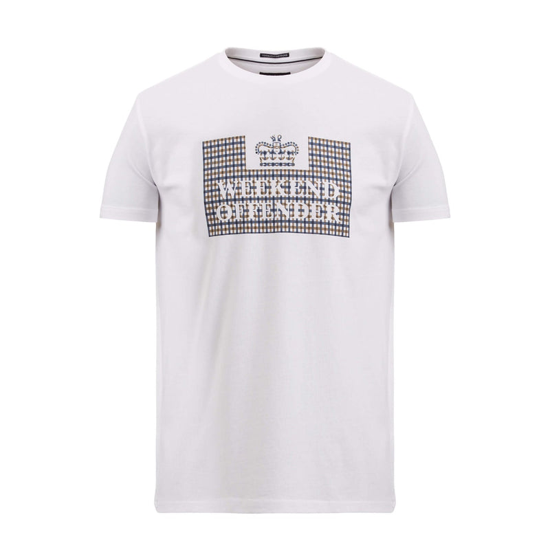 Weekend Offender Shevchenko Check Classic Tee - WHITE