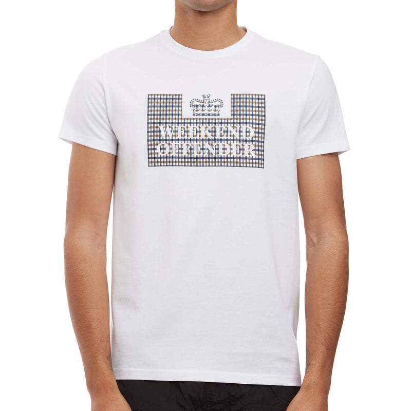 Weekend Offender Shevchenko Check Classic Tee - WHITE