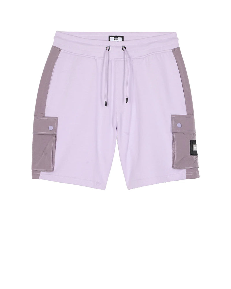 Weekend Offender Pink Sands Jog short with woven overlay WISTERIA