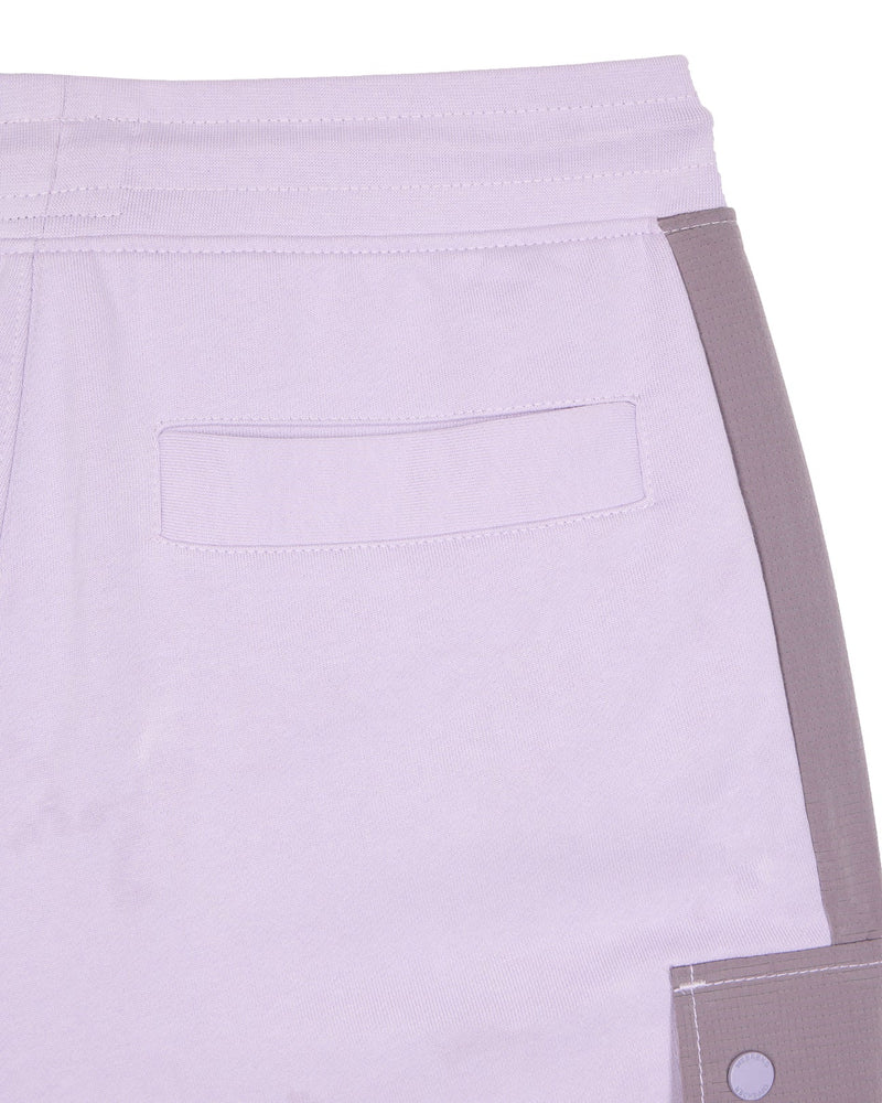 Weekend Offender Pink Sands Jog short with woven overlay WISTERIA
