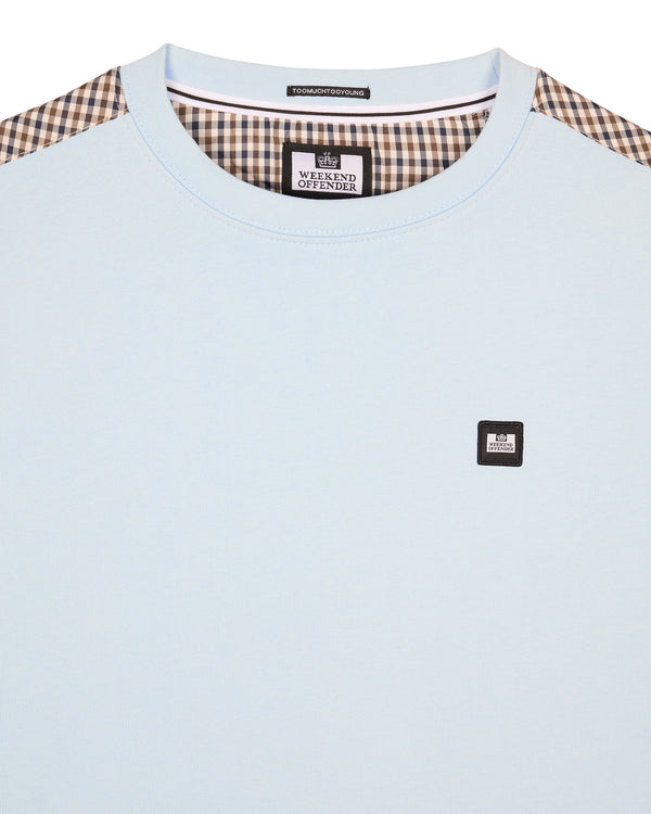 Weekend Offender House Check Detail Badge Sweat Cusco - MINERAL Blue