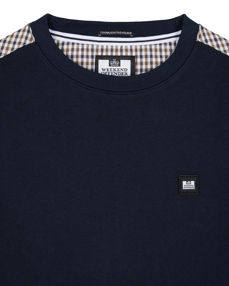 Weekend Offender House Check Detail Badge Sweat Cusco - NAVY