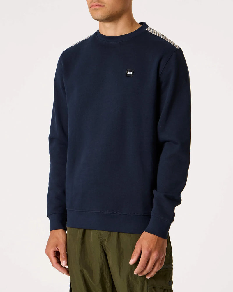 Weekend Offender House Check Detail Badge Sweat Cusco - NAVY