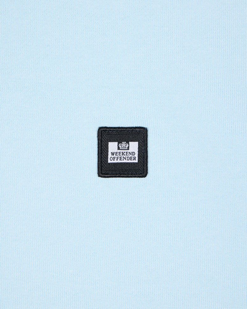 Weekend Offender Miyako 1/4 Zip Ribbed Neck Cotton Jumper MINERAL Blue